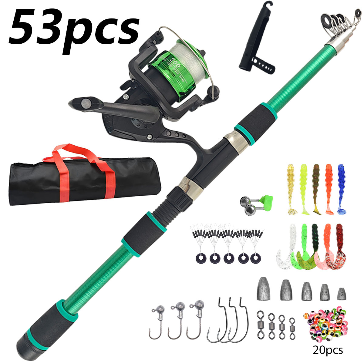 Portable Telescopic Fishing Ro - Spincast Reel reseña y precio