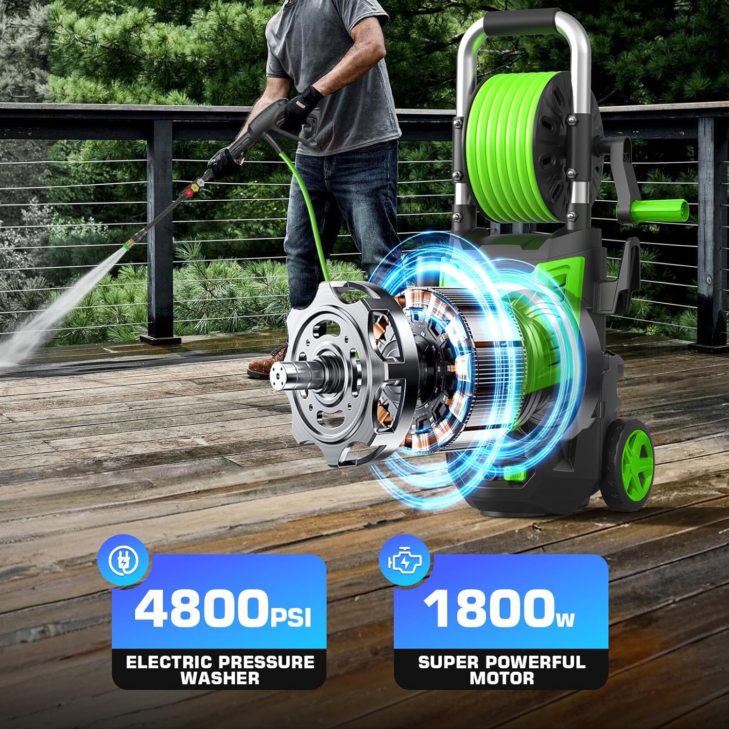4800PSI Electric Pressure Wash - Electric Reel reseña y precio