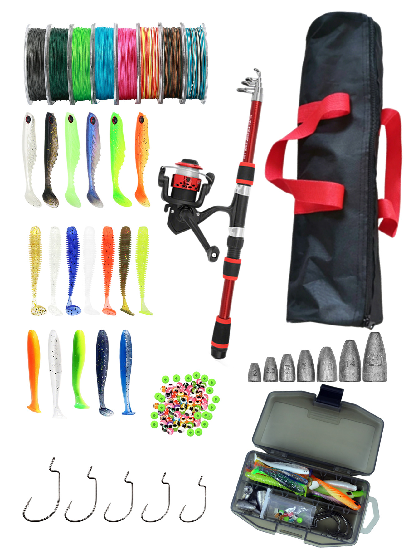 Fishing Rod Reel Combos Collap - Spincast Reel reseña y precio