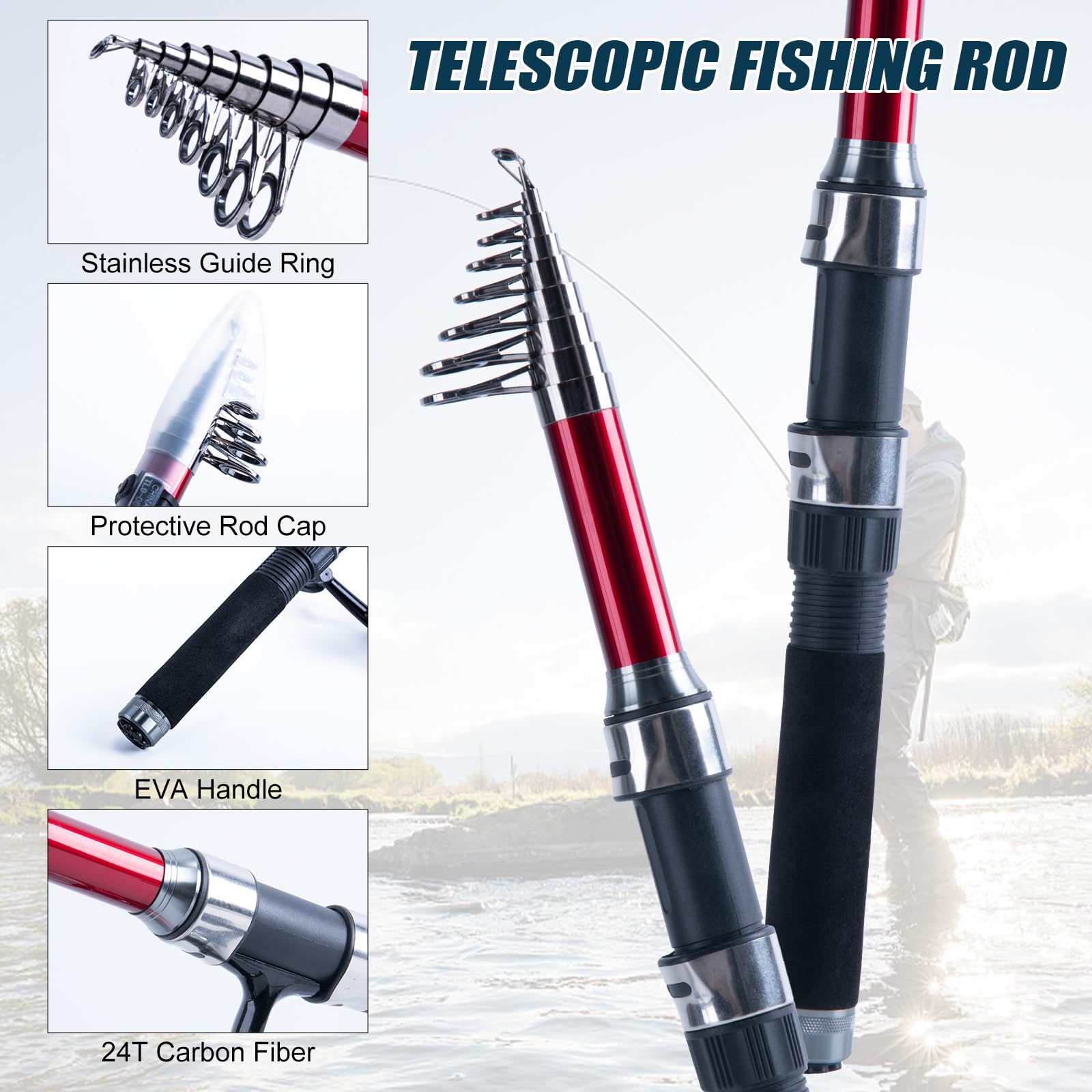 Goture 2Pcs Fishing Rod and 2P - Reel Bag reseña y precio